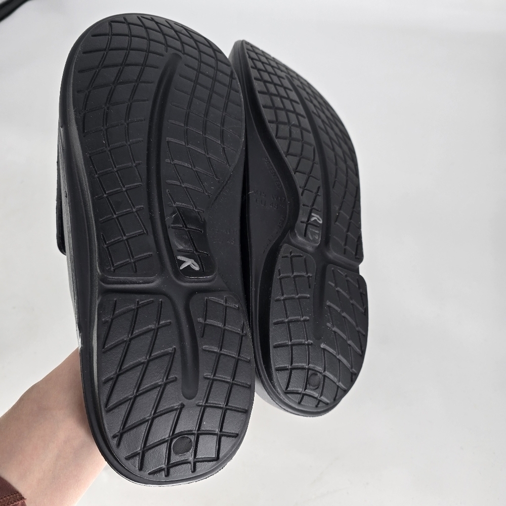 oofos OOahh Sport Flex slide Sandal - Matte black size mens 15 - Picture 7 of 11